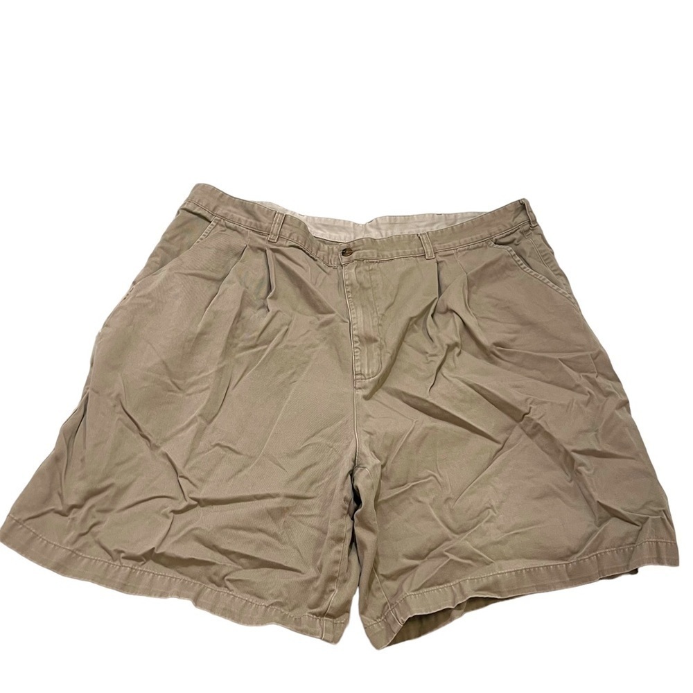 Vintage Farah Men's Size 44 Pleated Khaki Beige Shorts High Rise 100% Cotton